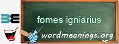 WordMeaning blackboard for fomes igniarius